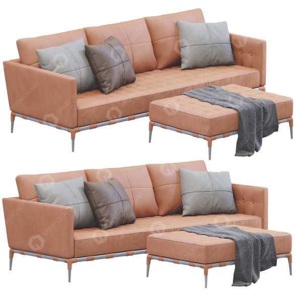 Диван та пуф Cassina Prive 3D модель