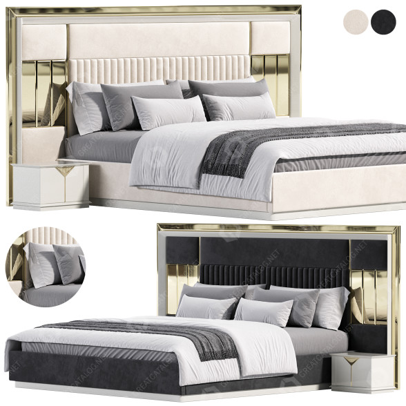 Bed and Bedside Tables Evmoda Crea Bazali 3D model