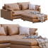 Sofa and Pouf West Elm Harmony Bright Brown Leather - ED-MONTE