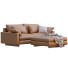 Sofa and Pouf West Elm Harmony Bright Brown Leather - ED-MONTE