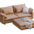 Sofa and Pouf West Elm Harmony Bright Brown Leather - ED-MONTE