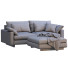 Sofa and Pouf West Elm Harmony Bright Brown Leather - ED-MONTE