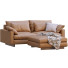 Sofa and Pouf West Elm Harmony Bright Brown Leather - ED-MONTE