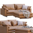Sofa and Pouf West Elm Harmony Bright Brown Leather - ED-MONTE