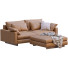 Sofa and Pouf West Elm Harmony Bright Brown Leather - ED-MONTE