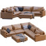 Sofa and Pouf West Elm Harmony Bright Brown Leather - ED-MONTE