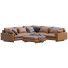 Sofa and Pouf West Elm Harmony Bright Brown Leather - ED-MONTE
