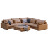 Sofa and Pouf West Elm Harmony Bright Brown Leather - ED-MONTE