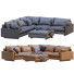Sofa and Pouf West Elm Harmony Bright Brown Leather - ED-MONTE
