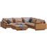 Sofa and Pouf West Elm Harmony Bright Brown Leather - ED-MONTE