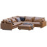 Sofa and Pouf West Elm Harmony Bright Brown Leather - ED-MONTE