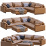 Sofa and Pouf West Elm Harmony Bright Brown Leather - ED-MONTE