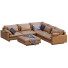 Sofa and Pouf West Elm Harmony Bright Brown Leather - ED-MONTE