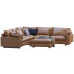 Sofa and Pouf West Elm Harmony Bright Brown Leather - ED-MONTE