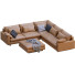 Sofa and Pouf West Elm Harmony Bright Brown Leather - ED-MONTE