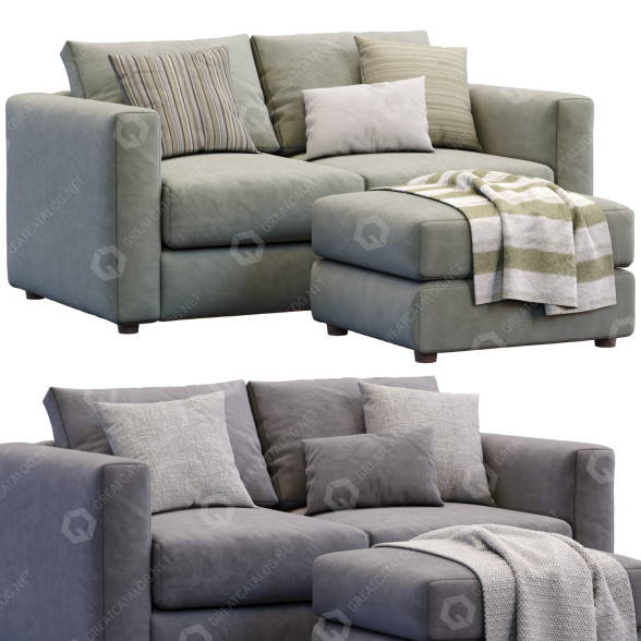 Sofa and Ottoman IKEA Finnala 3D model