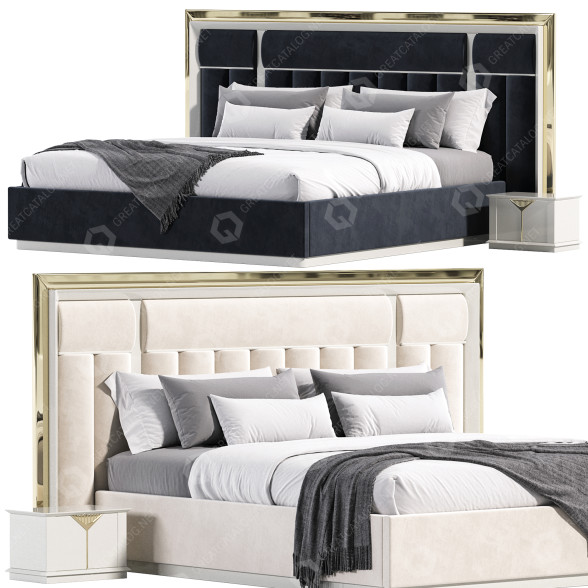 Bed and Bedside Tables Evmoda Yildiz 3D model