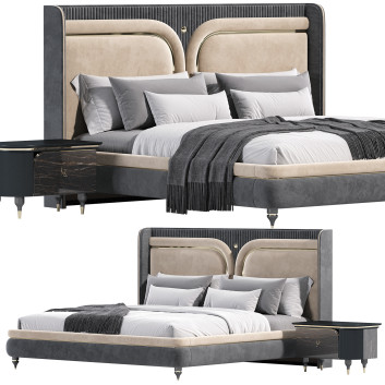 Ліжко та тумбочки Evgör Mobilya Akron Luxury