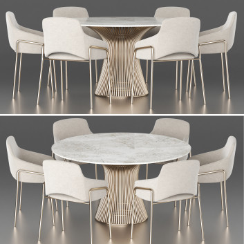 Knoll Dining Set 24 3D модель