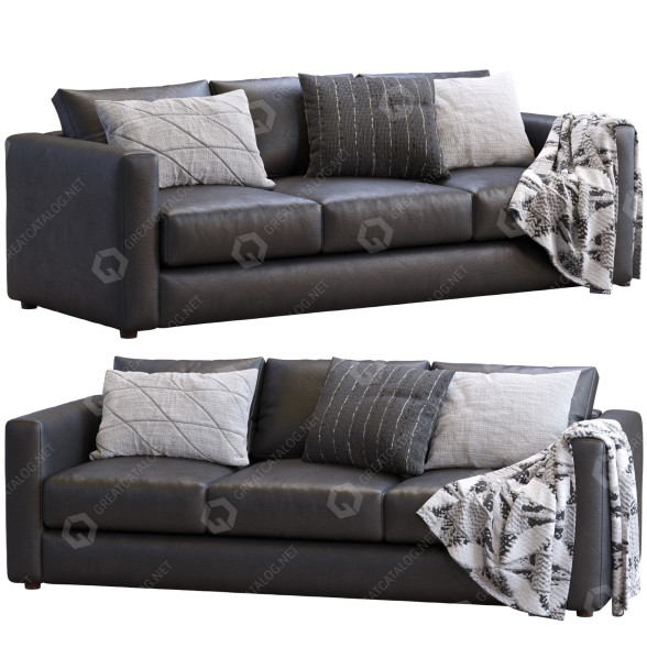 Диван IKEA Finnala Leather Black 3D модель