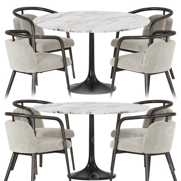 Стіл та стільці Dining Set 27 3D модель