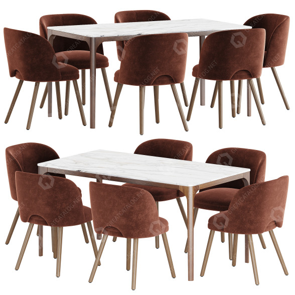 Стіл та стільці Dining Set 28 3D модель