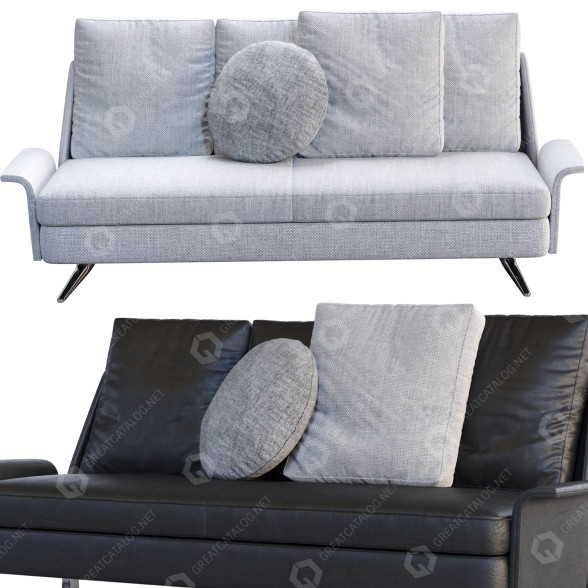Диван Minotti Spencer Gray and Black 3D модель