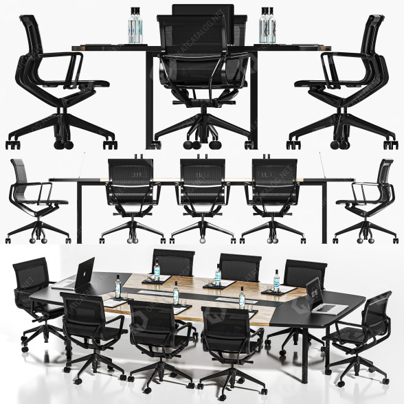 Espacio de trabajo Vitra Black Wood Modelo 3D