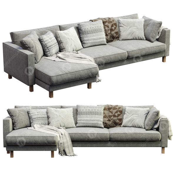 Диван IKEA Karlstad Gray 3D модель