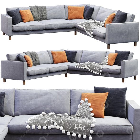Диван IKEA Karlstad Gray 3D модель