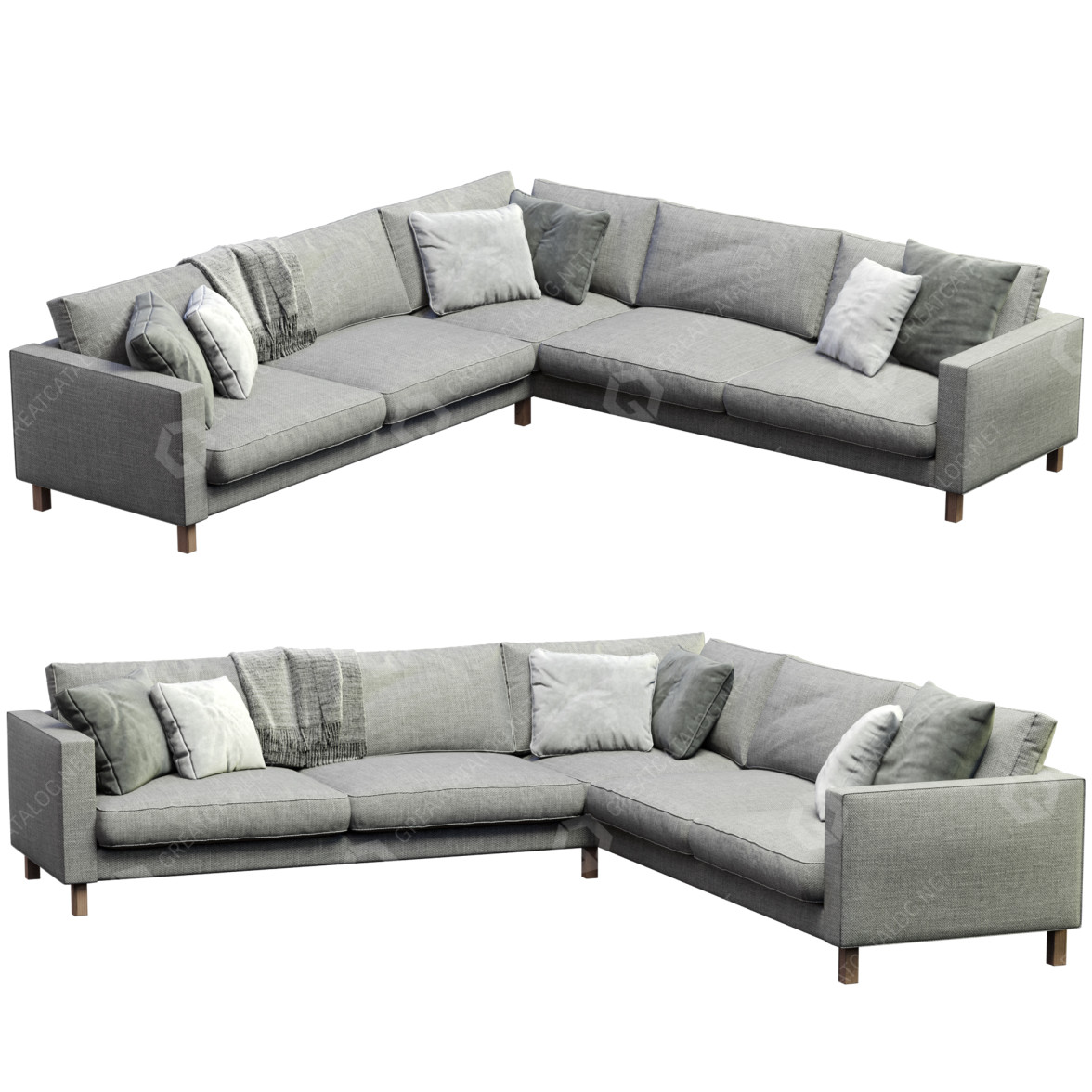 Sofa IKEA Light Gray Fabric Karlstad 3D model GreatCatalog 16903