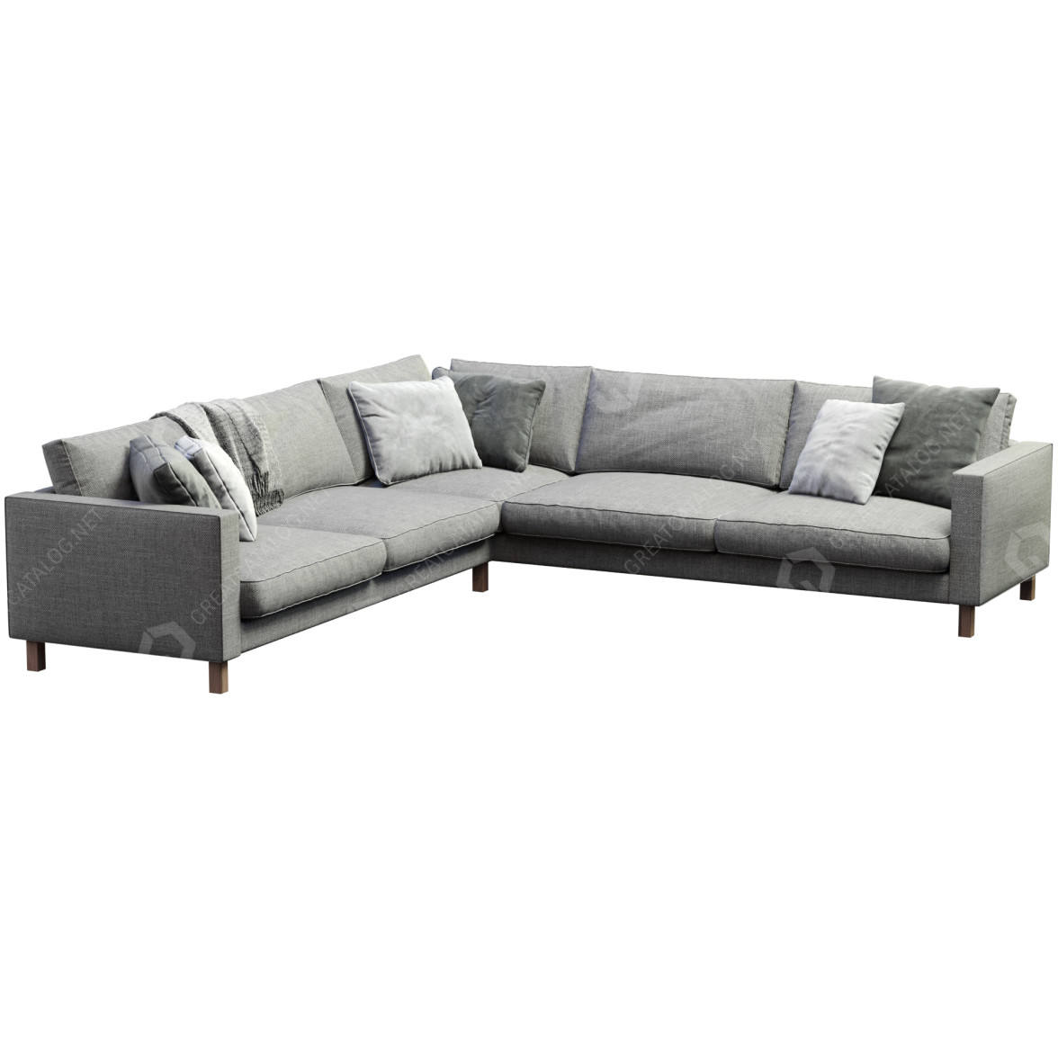 Sofa IKEA Light Gray Fabric Karlstad 3D model GreatCatalog 16903