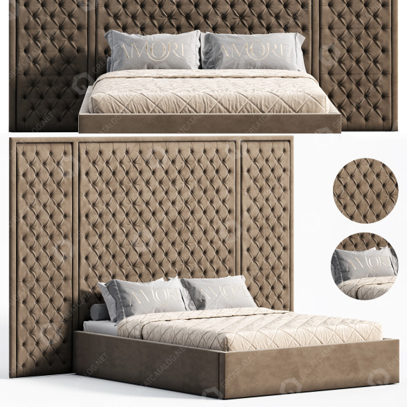 Łóżko Chesterfield Fabric by Amore model 3D