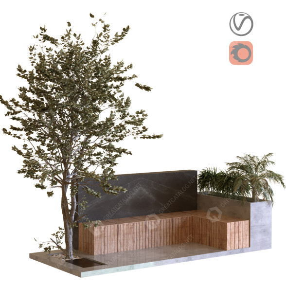 Рослини та лава Tree Set 020 3D модель