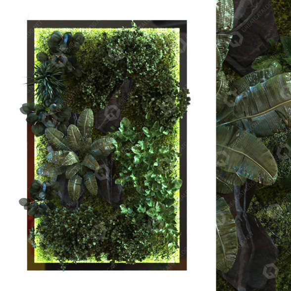 Pared verde Conjunto 054 Modelo 3D