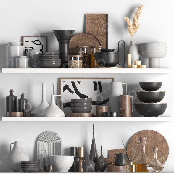 Декор Kitchen Set 01 3D модель