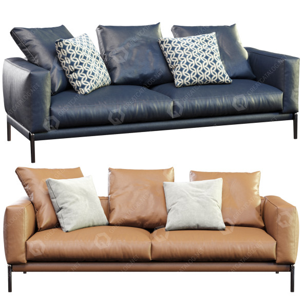Canapé Flexform Romeo Leather modèle 3D