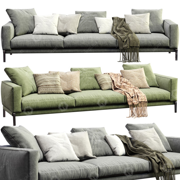 Sofa Flexform Romeo Fabric 3D model