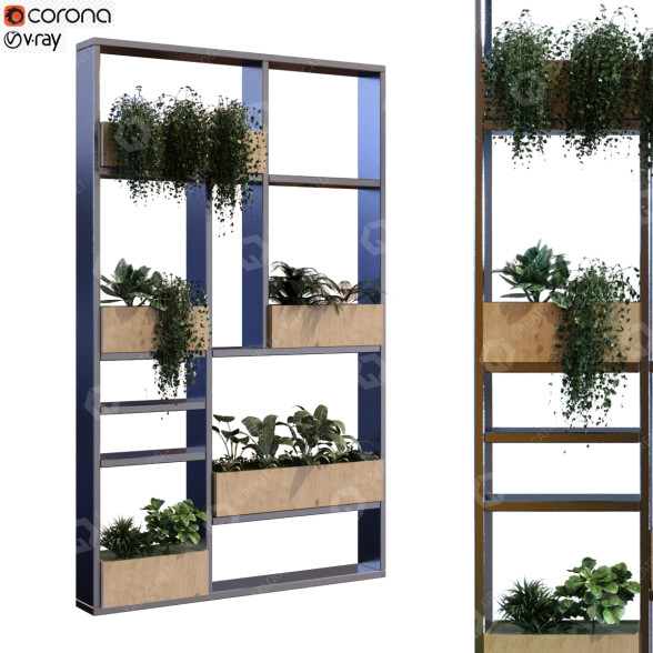 Перегородка Plants in Box Set 043 3D модель