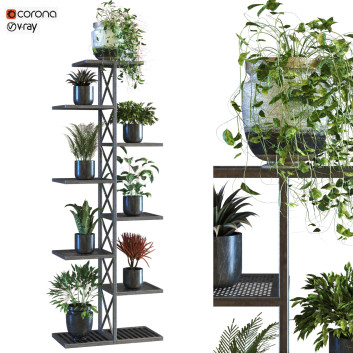 Stojak i doniczki  Plants Set 058 Model 3D