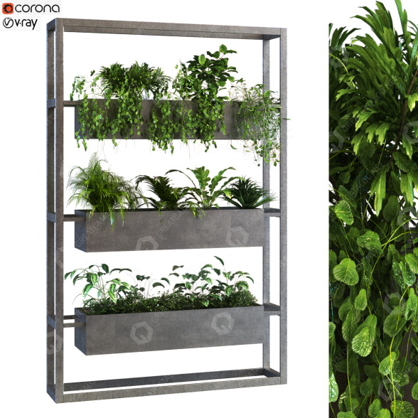 Doniczki Plant in Box Set 059 model 3D