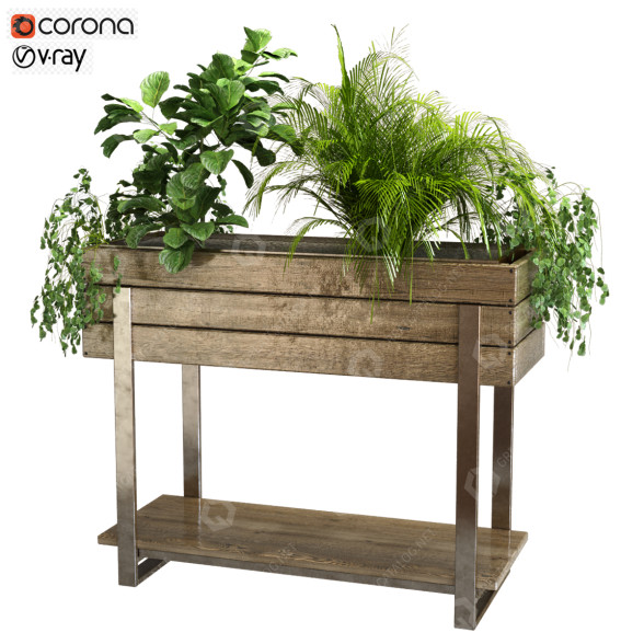 Blumentopf Pflanzen Set 047 3D-Modell