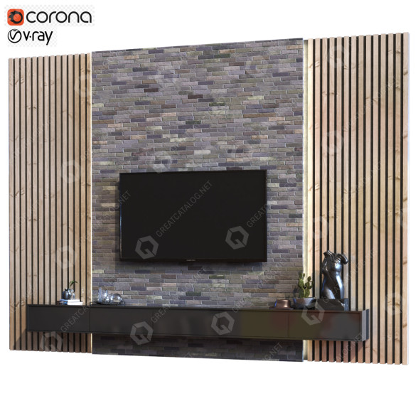 Jednostka ścienna TV Set 017 model 3D