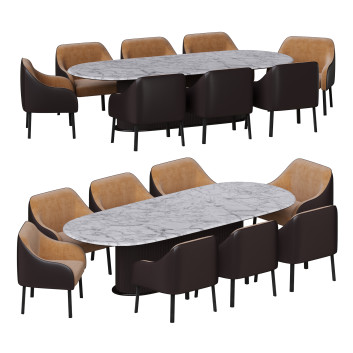 Стіл та стільці OE-Fashion Home Furniture Luxury Italian Leather Dining