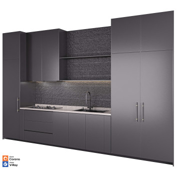 Кухня  Ishape Black 3D модель