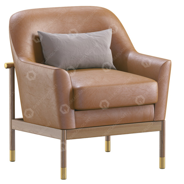 Armchair Kassavello Alperce Leather 3D model