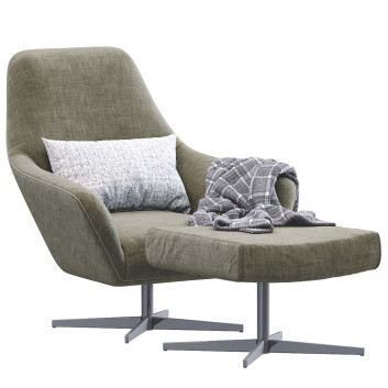 Fotel i pufa  Confort Model 3D