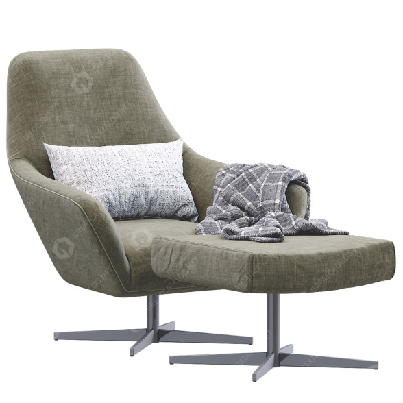 Armchair and Ottoman Confort 3D model