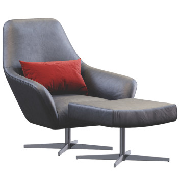 Fotel i pufa  Confort Leather Model 3D