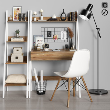 Espace de travail et décoration  Ensemble 10 Modèle 3D
